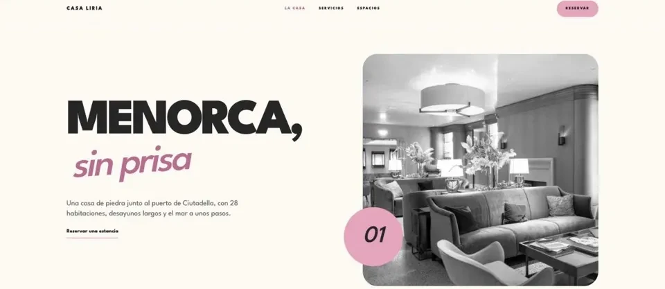 Captura de la página web de Casa Liria, escrita por HAL